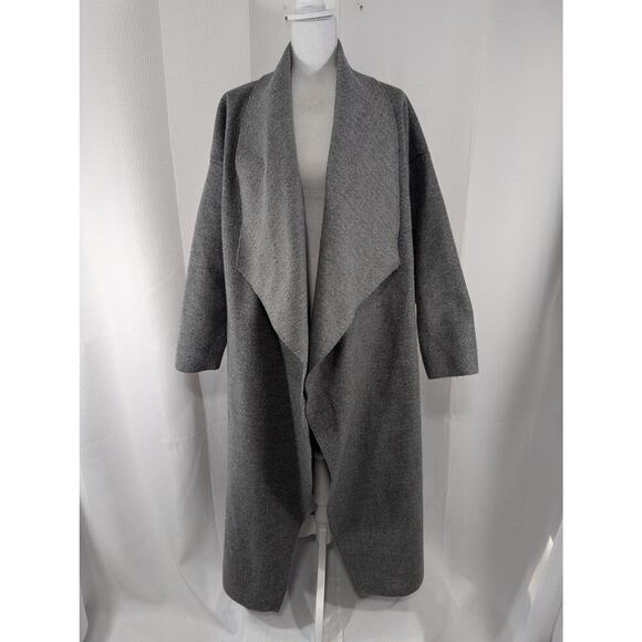 BOOHOO! OVERSIZED, DECONSTRUCTED VOGUE CHIC ASH GRAY OPEN FRONT COAT! SZ 8 - Picture 2 of 8
